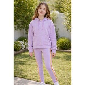 Old Navy Girls Large Sz 10/12 Lilac Purple Striped Leggings NWOT Pull On Stretch